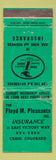 Matchbook Cover - Floyd M Pleasants Insurance Craig Colorado WORN