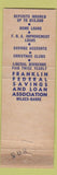 Matchbook Cover - Franklin Federal Savings Loan Wilkes Barre PA WORN