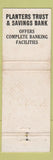 Matchbook Cover - Planters Trust Savings Opelousas LA WORN