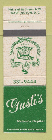 Matchbook Cover - Gusti's Washington DC