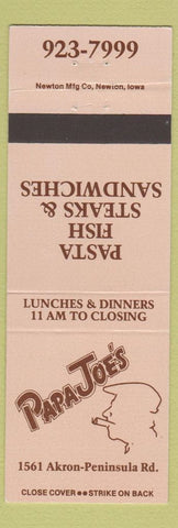 Matchbook Cover - Papa Joe's Restaurant