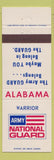 Matchbook Cover - Army National Guard Alabama AL