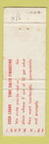 Matchbook Cover - White System Financing Lafayette LA WORN
