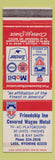 Matchbook Cover - Friendship Inn Covered Wagon Motel Lusk WY WEAR