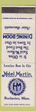 Matchbook Cover - Hotel Martin Rochester MN