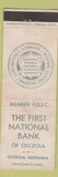 Matchbook Cover - First National Bank Osceola NE WEAR