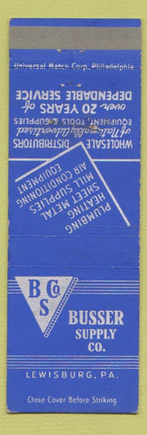 Matchbook Cover - Busser Supply Lewisburg PA WEAR