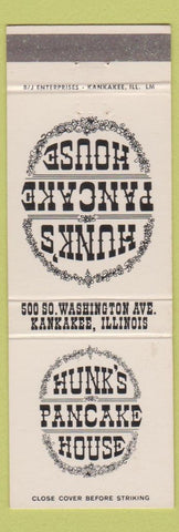 Matchbook Cover - Hunk's Pancake House Kankakee IL