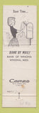 Matchbook Cover - Bank of Winona MS