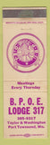 Matchbook Cover - Elks Club Port Townsend WA WEAR