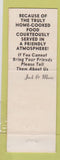 Matchbook Cover - Looney's Restaurant Lapeer MI