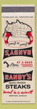Matchbook Cover - Raundy's Quick Frozen Steaks Newtn KS