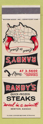 Matchbook Cover - Raundy's Quick Frozen Steaks Newtn KS