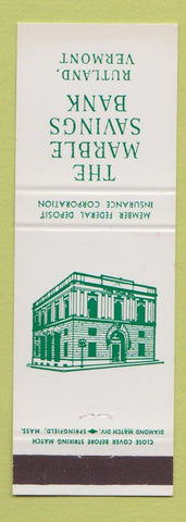 Matchbook Cover - Marble Savings Bank Rutland VT