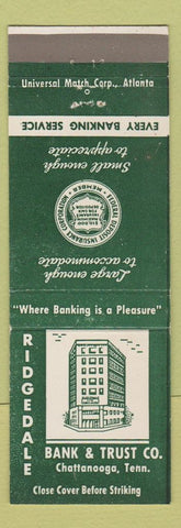 Matchbook Cover - Ridgedale Bank Trust Chattanooga TN