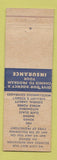 Matchbook Cover - Wolverine Insurance Flming Kurtz Crown Point IN