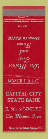 Matchbook Cover - Capital City State Bank Des Moines IA