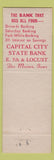 Matchbook Cover - Capital City State Bank Des Moines IA