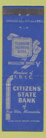 Matchbook Cover - Citizens State Bank New Ulm MN
