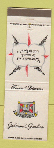 Matchbook Cover - Johnson and Jenkins Funeral Home Washington DC WEAR