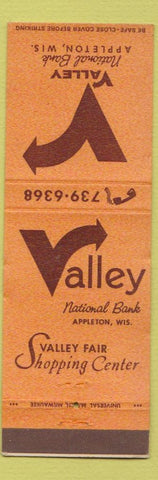 Matchbook Cover - Valley National Bank Appleton WI