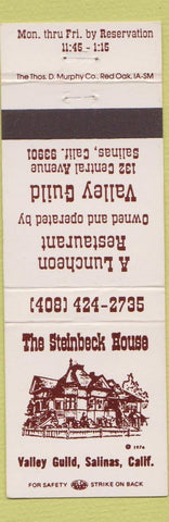 Matchbook Cover - Steinbeck House Salinas CA