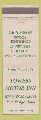 Matchbook Cover - Towers Motor Inn Fort Dodge IA