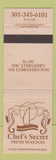 Matchbook Cover - Chef's Secret Seafood Greenbelt MD