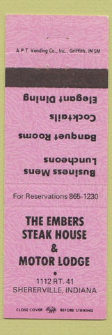 Matchbook Cover - Embers Steak House Shererville IN
