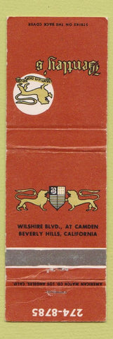 Matchbook Cover - Bentley's Beverly Hills CA