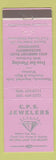 Matchbook Cover - CPS Jewelery Sacramento CA Hamilton Elgin Watches