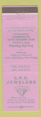 Matchbook Cover - CPS Jewelery Sacramento CA Hamilton Elgin Watches