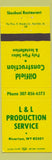 Matchbook Cover - L&L Production Service Shoshoni Restaurant Riverton WY