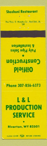 Matchbook Cover - L&L Production Service Shoshoni Restaurant Riverton WY