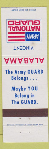 Matchbook Cover - Army National Guard Vincent Alabama AL WEAR