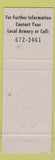 Matchbook Cover - Army National Guard Vincent Alabama AL WEAR