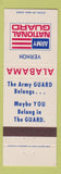 Matchbook Cover - Army National Guard Vernon Alabama AL