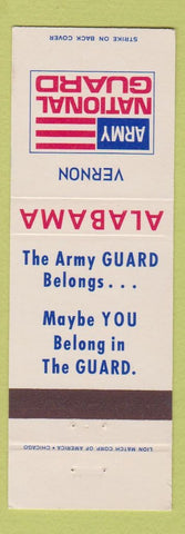 Matchbook Cover - Army National Guard Vernon Alabama AL