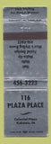 Matchbook Cover - 116 Plaza Place Kokomo IN WEAR