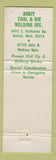 Matchbook Cover - Arkit Tool and Die Welding Madison Heights Detroit MI
