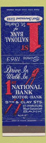 Matchbook Cover - 1st National Bank Motor Bank ST Charles MO