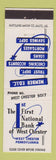 Matchbook Cover - 1st National Bank West Chester PA