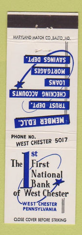 Matchbook Cover - 1st National Bank West Chester PA