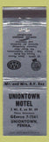Matchbook Cover - Uniontown Motel Uniontown PA