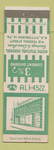 Matchbook Cover - Home Mutual Federal Savings Loan Pittsburgh PA