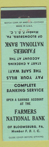 Matchbook Cover - Farmers National Bank Bloomsburg PA