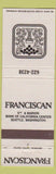 Matchbook Cover - Franciscan Restaurant Seattle WA