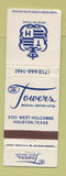 Matchbook Cover - Towers Medical Center Hotel Houston TX WEAR