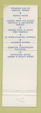 Matchbook Cover - Towers Medical Center Hotel Houston TX WEAR