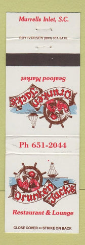 Matchbook Cover - Drunken Jack's Seafood Market Murrells Inlet SC